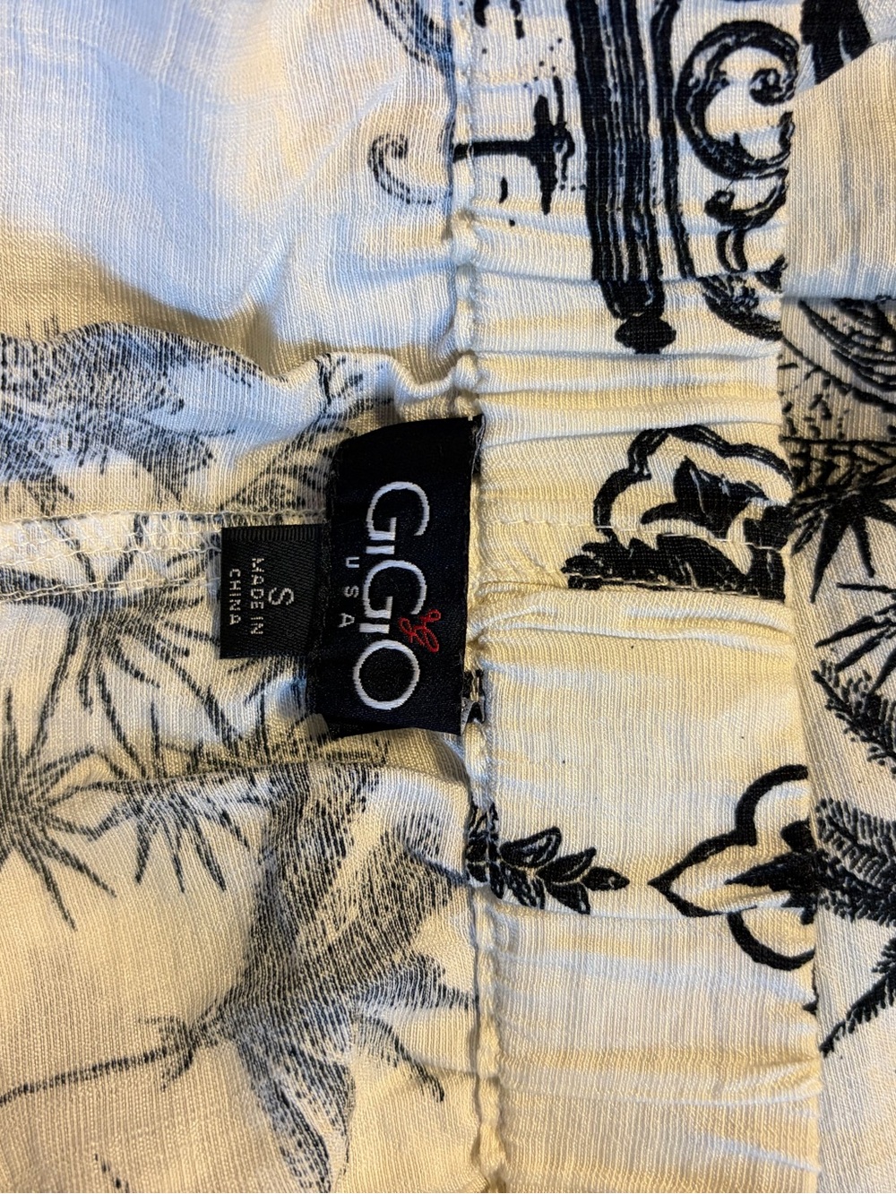 GiGio Women's Black & White Printed Wide-Leg Pants - Picture 13 of 13